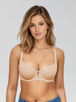 Popilush® Skin / 34C Unlined Lace Underwire Minimizer Bra