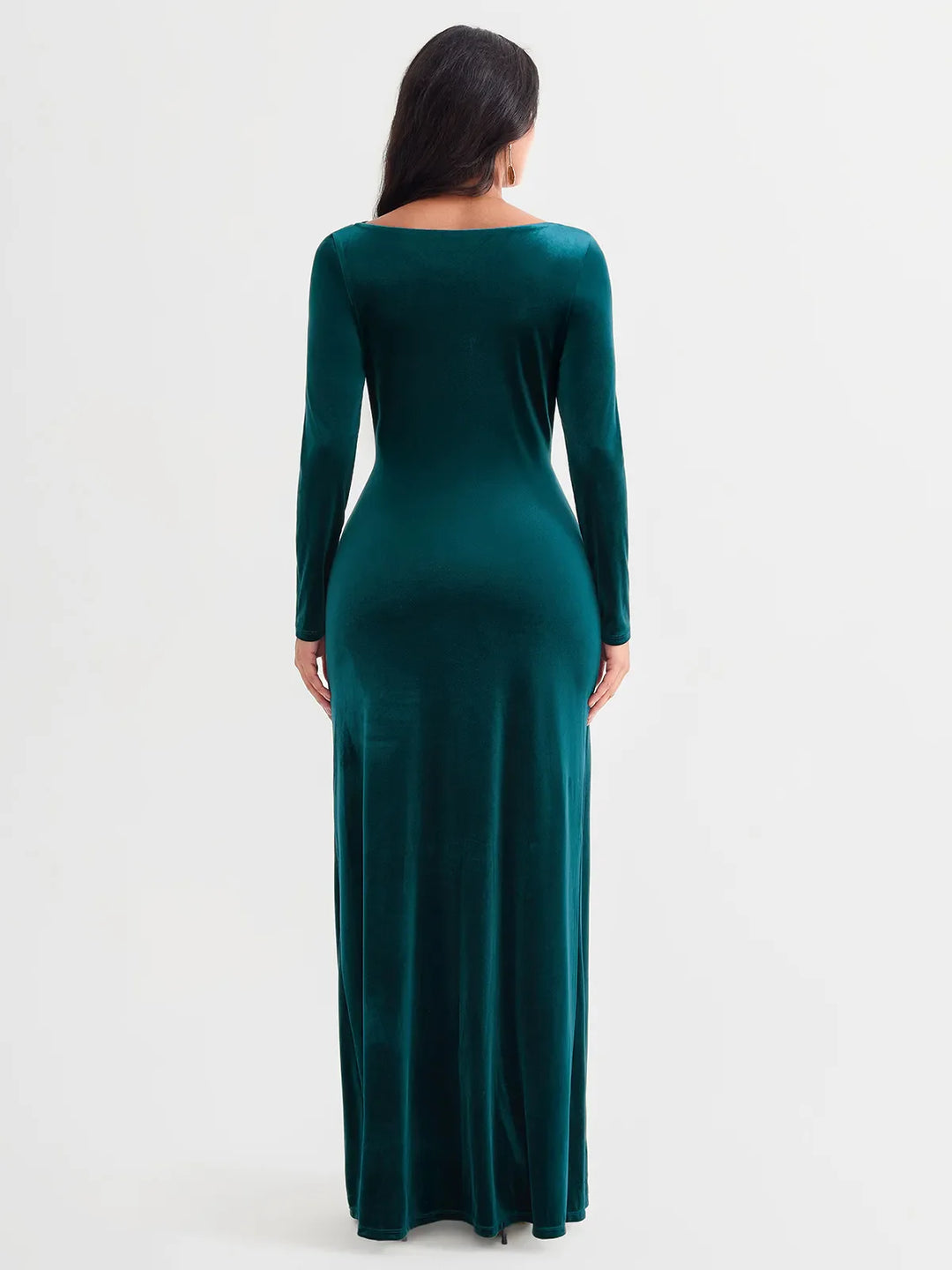 Popilush® Velvet Draped Sculpting Maxi Dress
