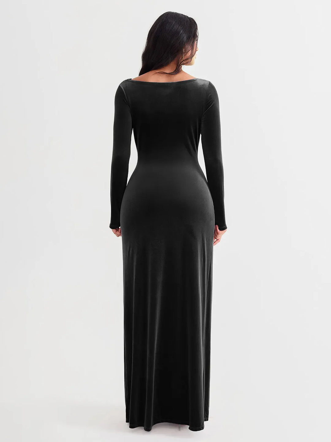Popilush® Velvet Draped Sculpting Maxi Dress