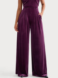 Popilush® Velvet Straight-Leg Sculpting Trousers