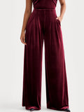 Popilush® Velvet Straight-Leg Sculpting Trousers