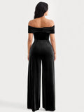 Popilush® Velvet Straight-Leg Sculpting Trousers
