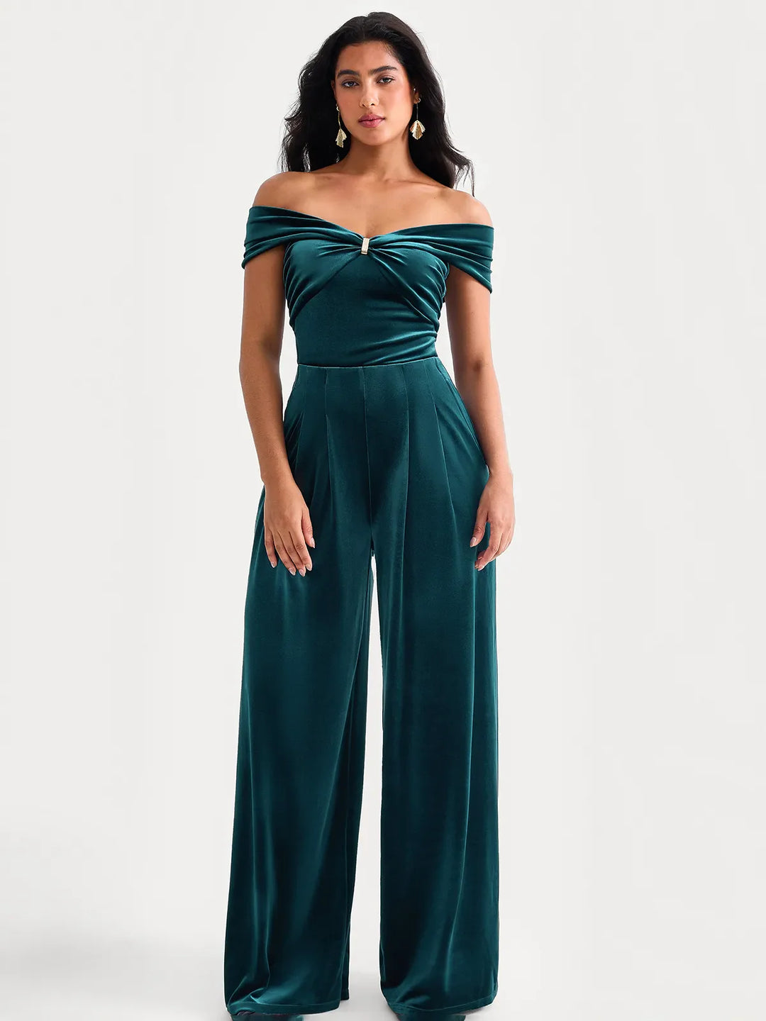 Popilush® Green / S Velvet Straight-Leg Sculpting Trousers