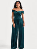 Popilush® Green / S Velvet Straight-Leg Sculpting Trousers