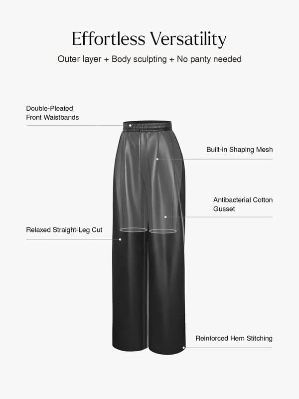 Popilush® Velvet Wide-Leg Sculpting Trousers