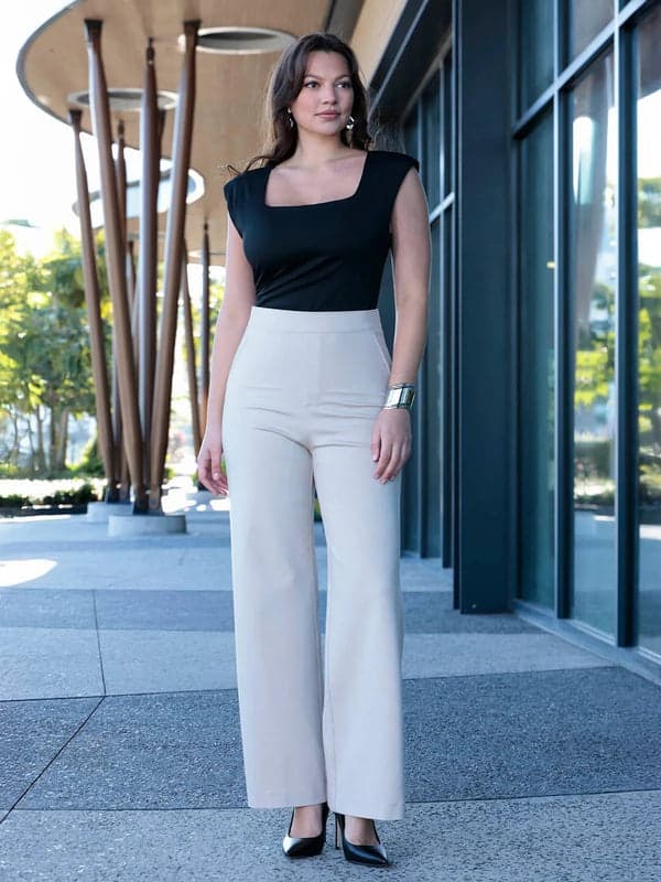 Popilush® Velvet Wide-Leg Sculpting Trousers