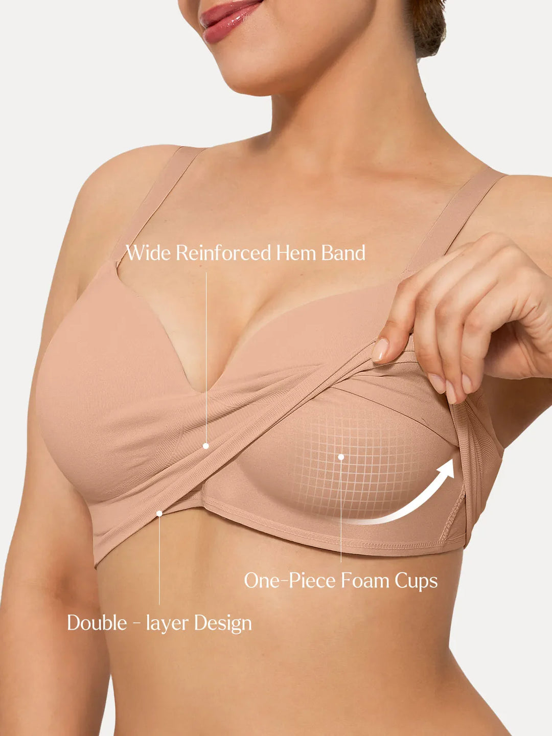Popilush® Supportive No Underwire Bra Wireless Secret Infinite Supportive Bralette