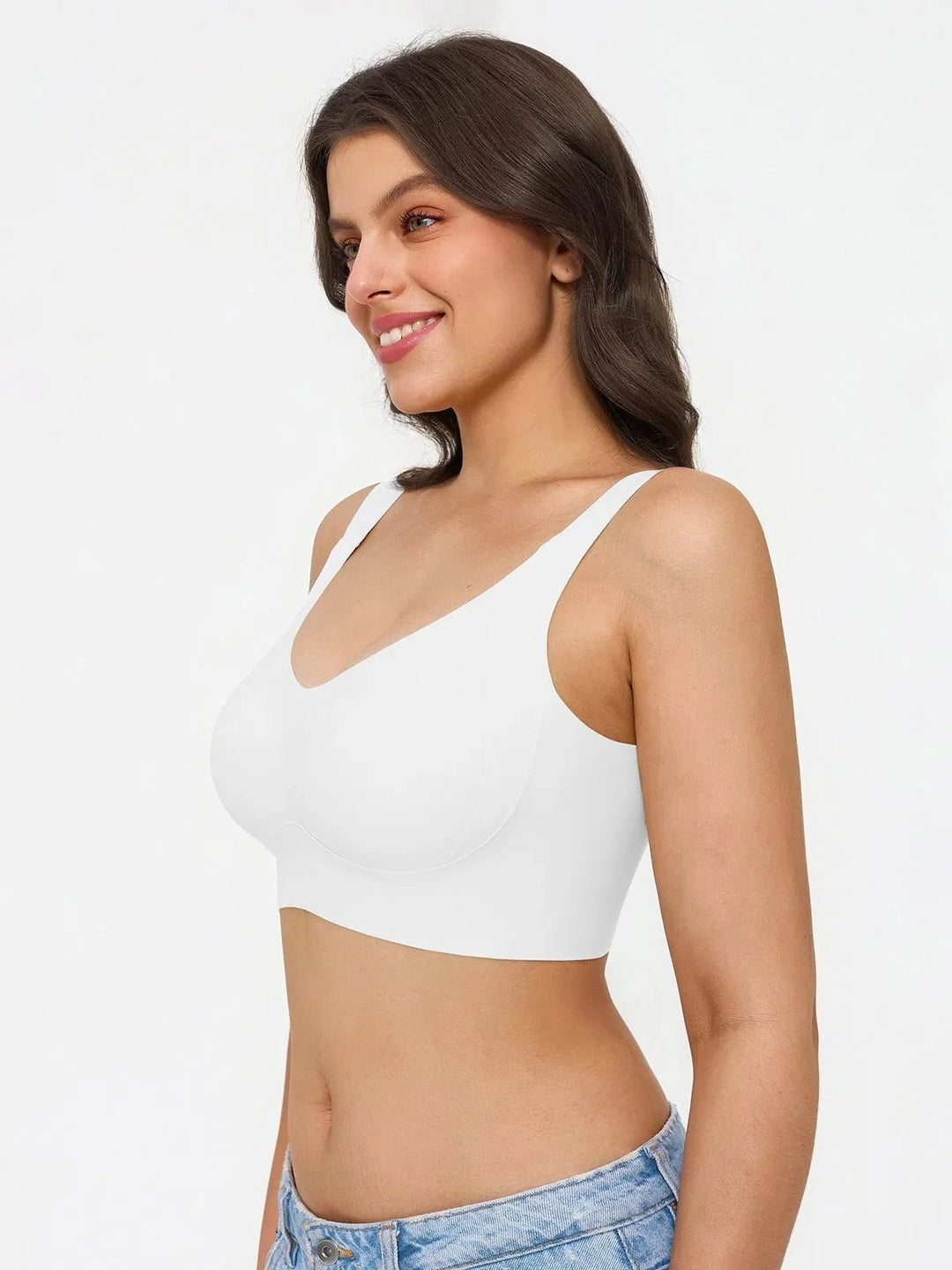 Popilush® Wireless Wide Strap Everyday Supportive Push Up Comfort Bra