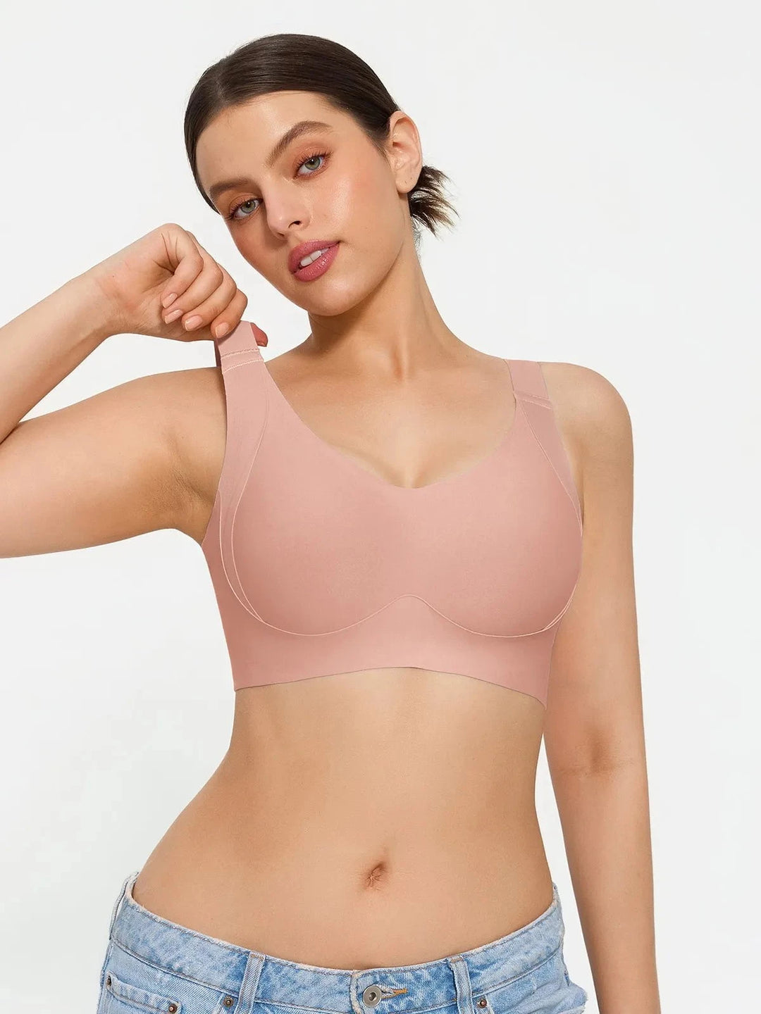 Popilush® Wireless Wide Strap Everyday Supportive Push Up Comfort Bra