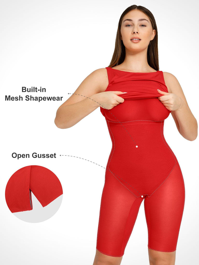 Popilush® Built-In Shapewear Hidden Zipper Sleeveless Dress