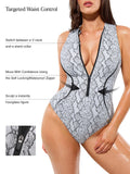 Popilush® Zip-Front Waist Shaping Swimsuit