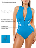 Popilush® Zip-Front Waist Shaping Swimsuit