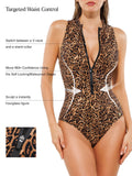 Popilush® Zip-Front Waist Shaping Swimsuit