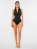 Popilush® Zip-Front Waist Shaping Swimsuit
