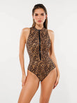 Popilush® Zip-Front Waist Shaping Swimsuit
