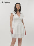 Lace Trim Sculpting Fit & Flare Mini Dress