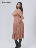 Shapewear Deep V-Neck A-Line Maxi Dress