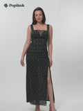 Off-The-Shoulder Sculpting Floral Print Maxi Dress