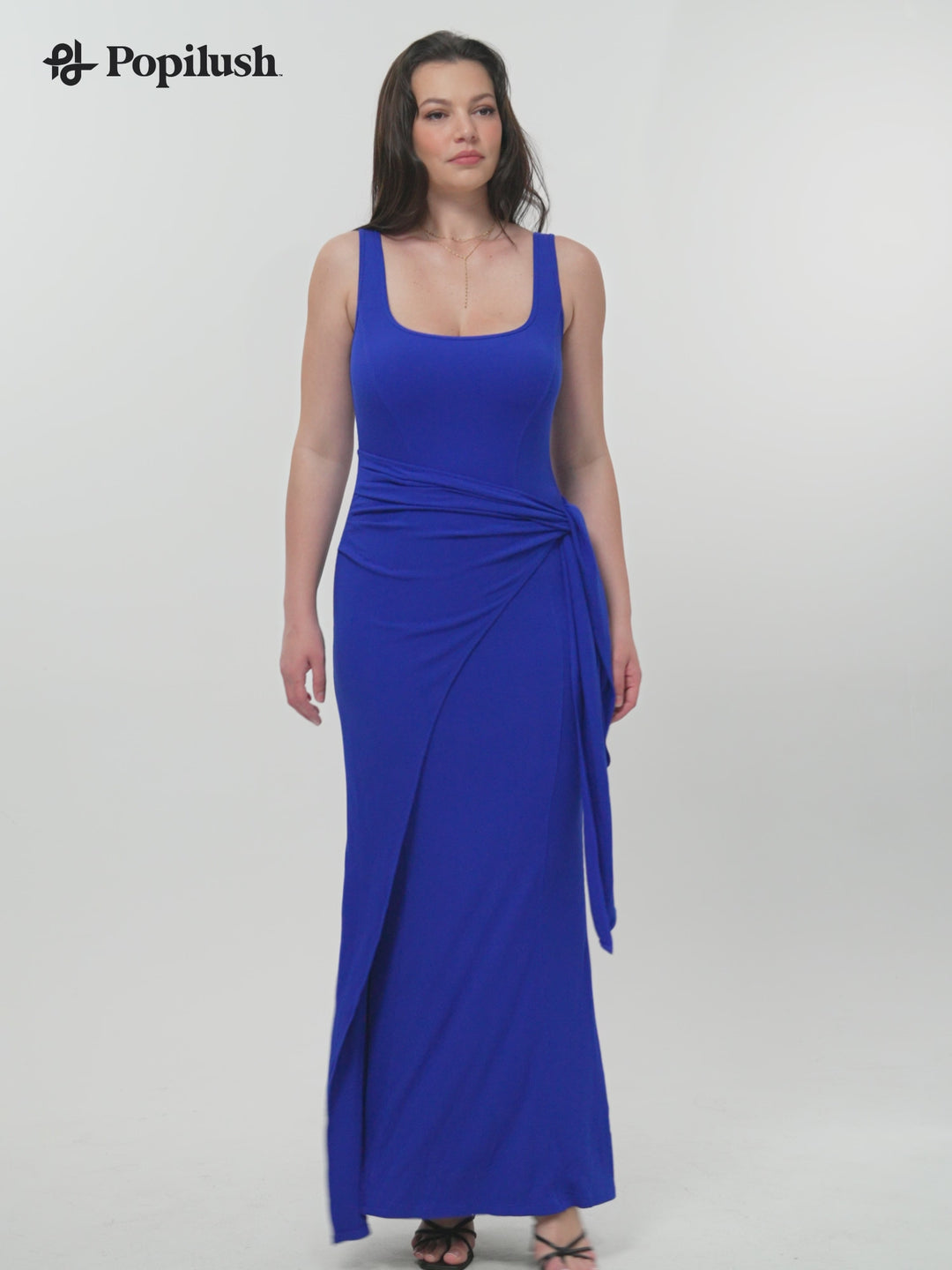 Shapewear Modal Twist Wrap Tummy Control Maxi Dress
