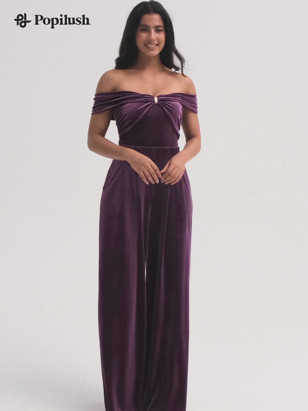 Velvet Wide-Leg Sculpting Trousers