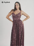 Shapewear Lace Corset A-Line Maxi Dress